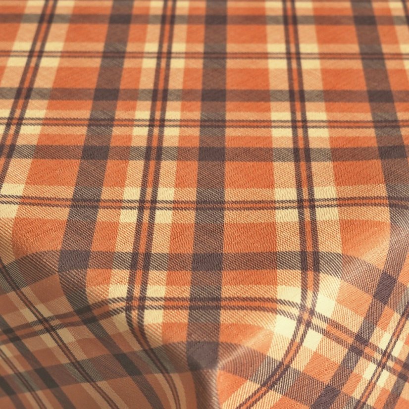 Teflonový ubrus tisk Káro - hnědý - Vyber rozměr: 75x75