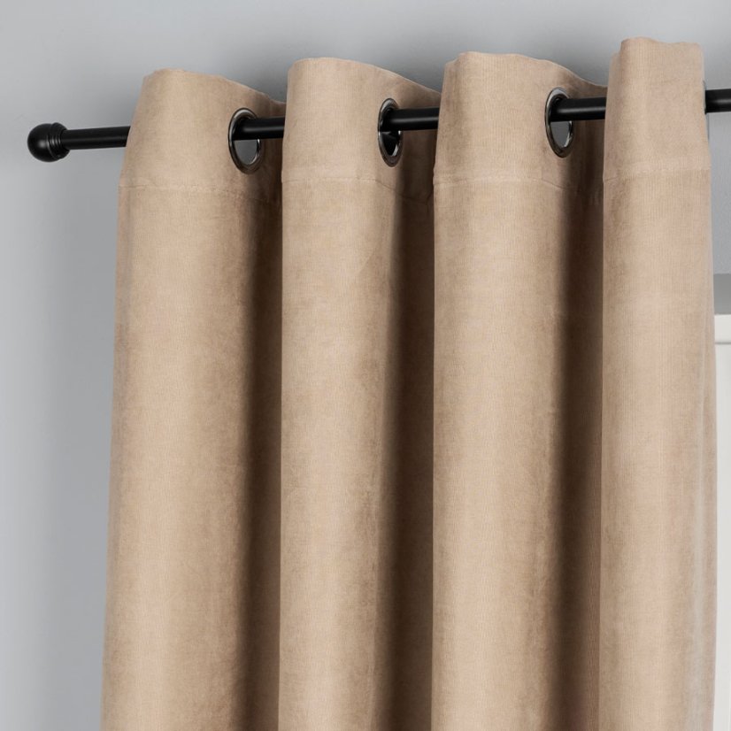 Kusový závěs s kroužky Milas - béžový - Vyber rozměr závěsu ↕VxŠ ↔ (cm): 250 x 140 cm