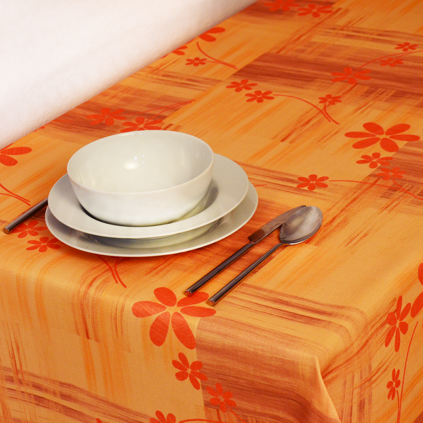 Teflonový ubrus tisk Andrea - oranžová - Vyber rozmer: 50x100