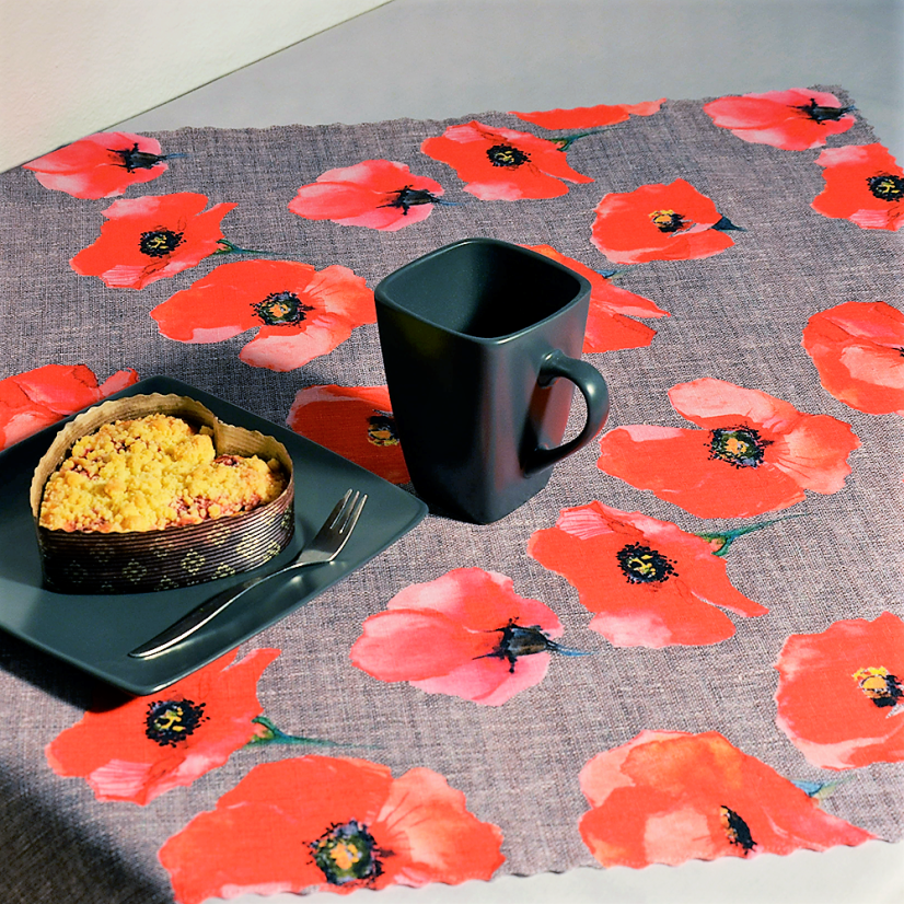 Teflonový ubrus tisk Vlčí máky - Vyber rozměr: 50x100