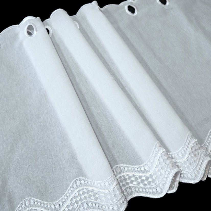 Vitrážová záclona Beáta - Vyber výšku ↕ (cm): 40, Vyber šití: bez obšití