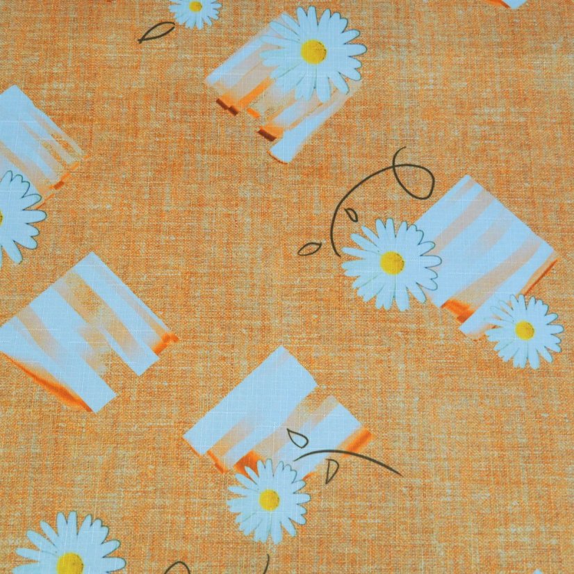 Teflonový ubrus tisk Madea - oranžová - Vyber rozměr: 75x75