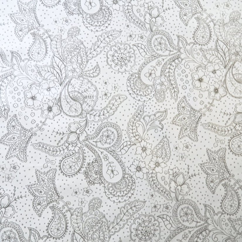PVC ubrusovina - Šedá mandala