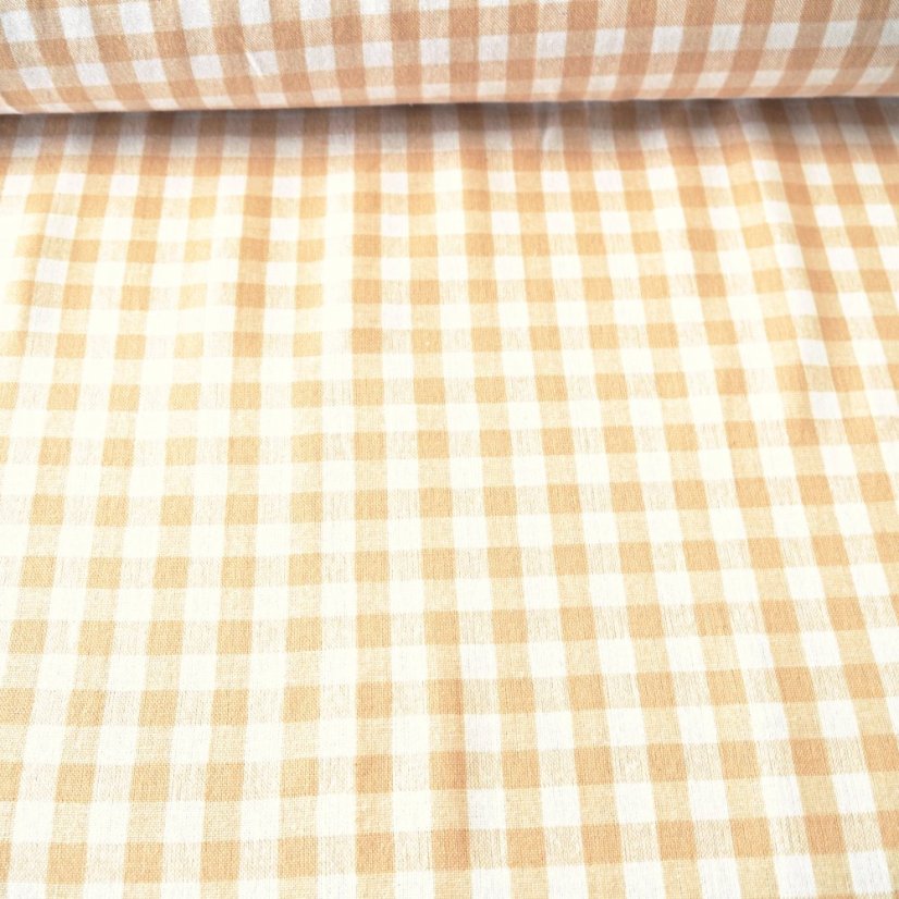 Látka Kanafas - kostka béžová - Šírka materiálu ↔ (cm): 150, Vyber šitie: bez obšití