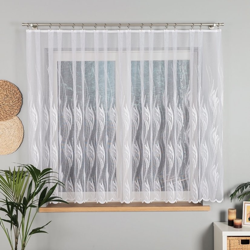 Záclona Anturie - Vyber výšku ↕ (cm): 175, Vyber šití: bez obšití