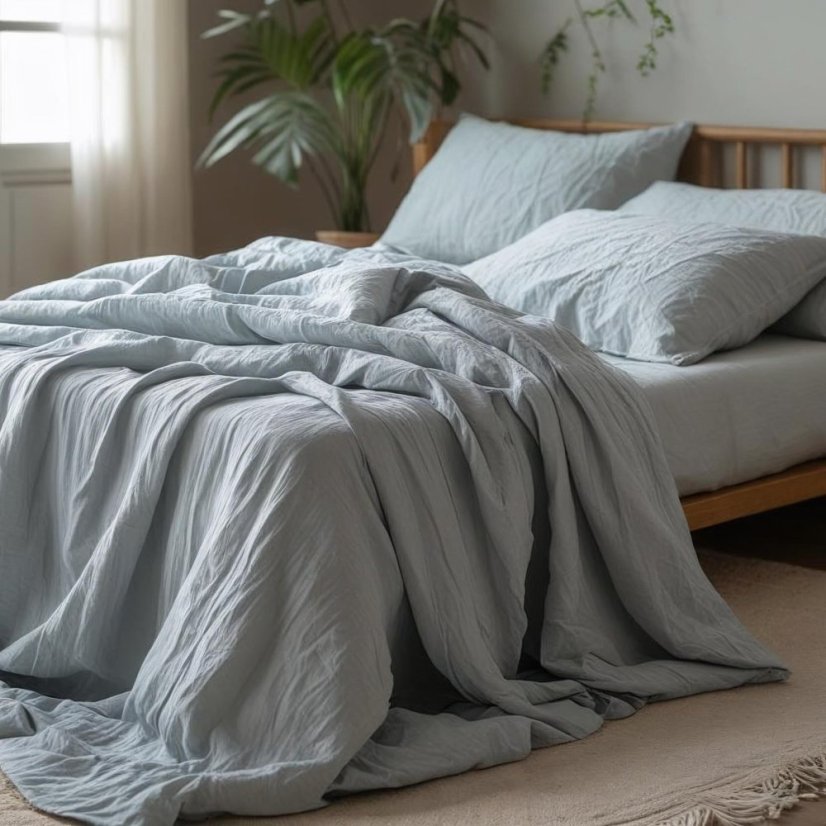 Mušelínové povlečení - sv. šedé - Rozměr povlečení: 140x200+70x90