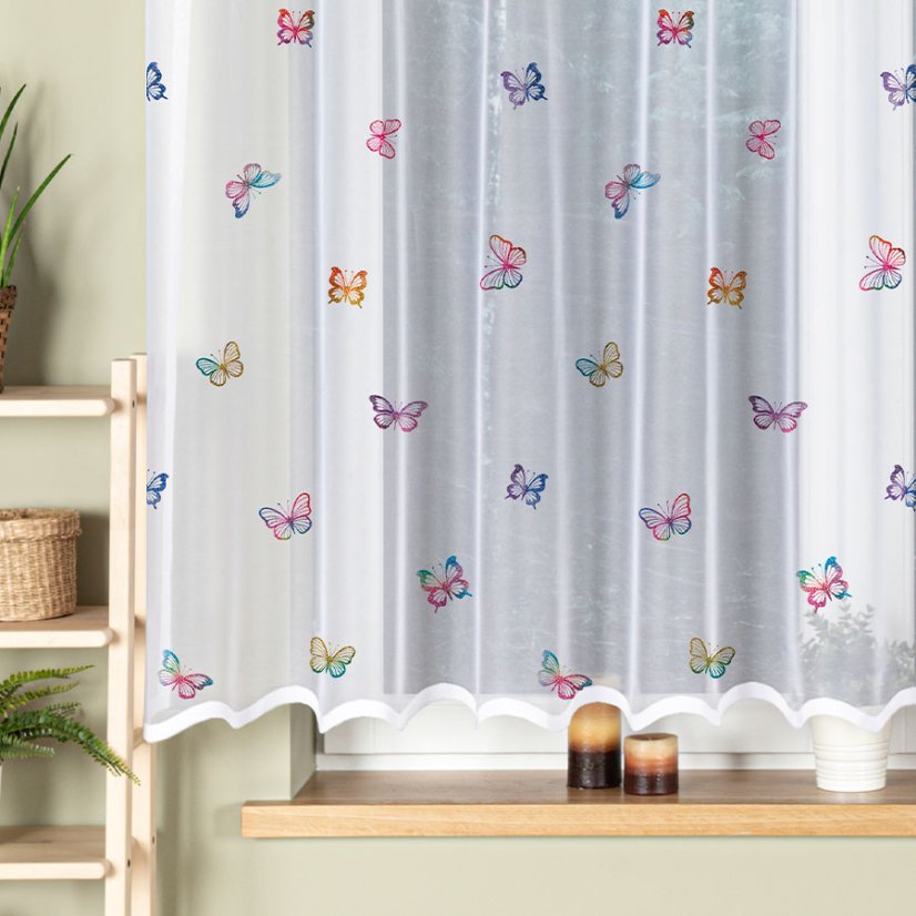 Kusová záclona Farebné motýliky - Vyber rozmer záclony ↕VxŠ ↔ (cm): 150x300