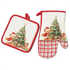 Vianočná sada chňapky s podložkou - Macko