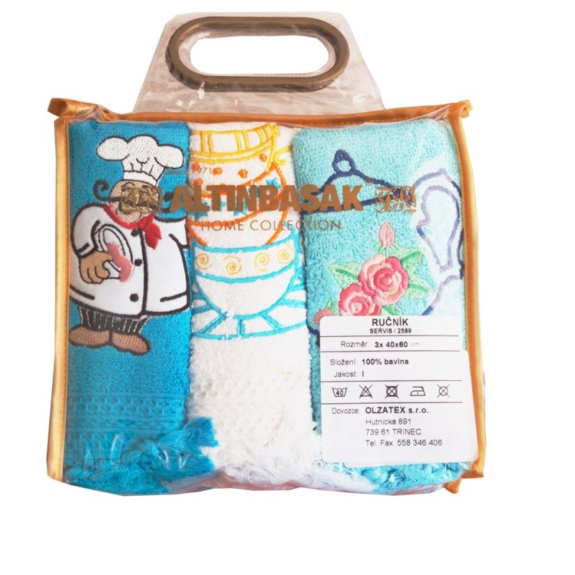 Dárková sada kuchyňských ručníků – modrá
