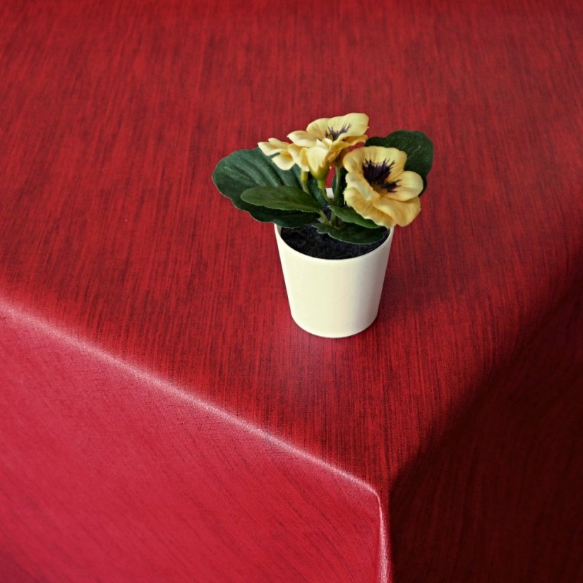 PVC ubrusovina - Melír červený