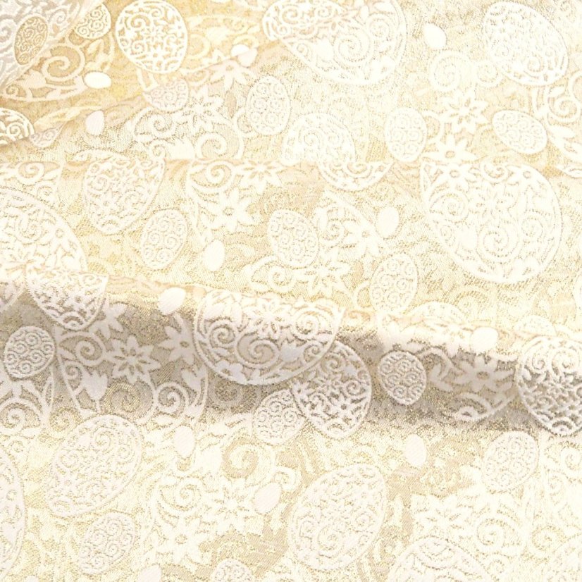 Velikonoční běhoun v metráži Zlatá vejce - Šíře materiálu ↔ (cm): 38, Vyber okraje: pouze střih