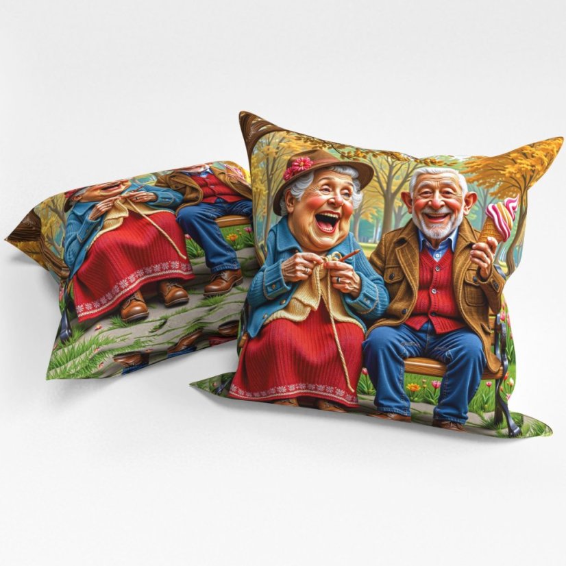 Povlak na polštářek Děda s babičkou