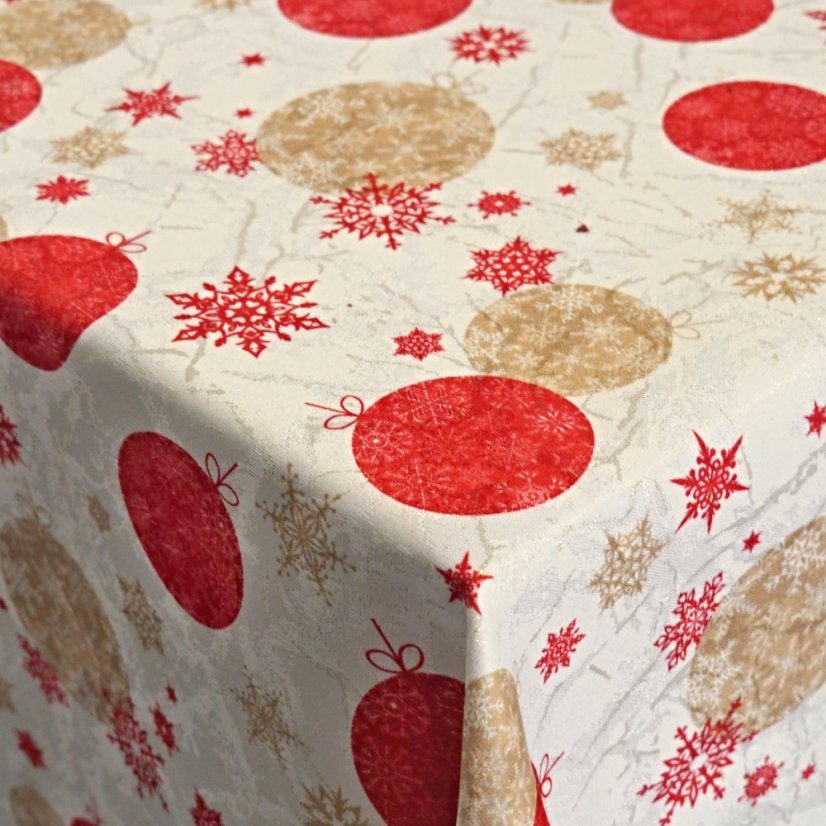 Vánoční ubrusy - Baňky - Vyber rozměr: 75x75