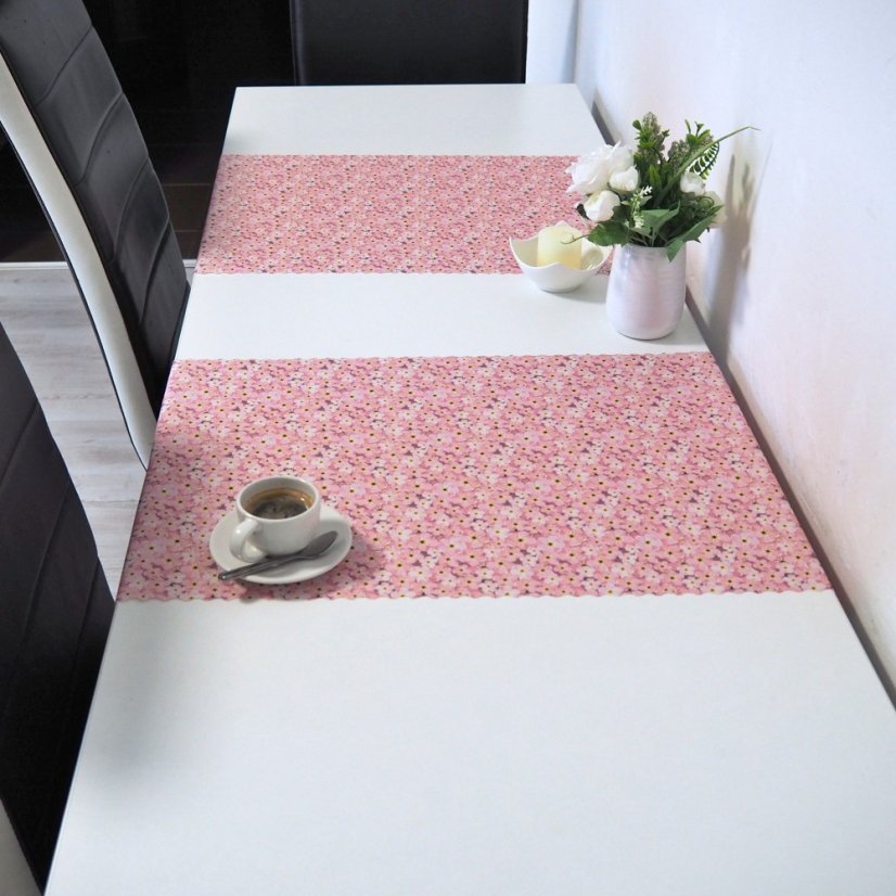 Ubrusová šála v metráži Florea - růžová - Šíře materiálu ↔ (cm): 38, Vyber okraje: pouze střih