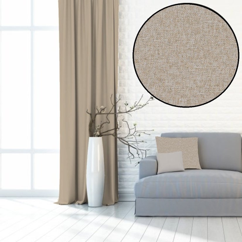 Dekorační látka Blackout Pure béžová - 280 cm - Šíře materiálu ↔ (cm): 280, Vyber šití: bez obšití