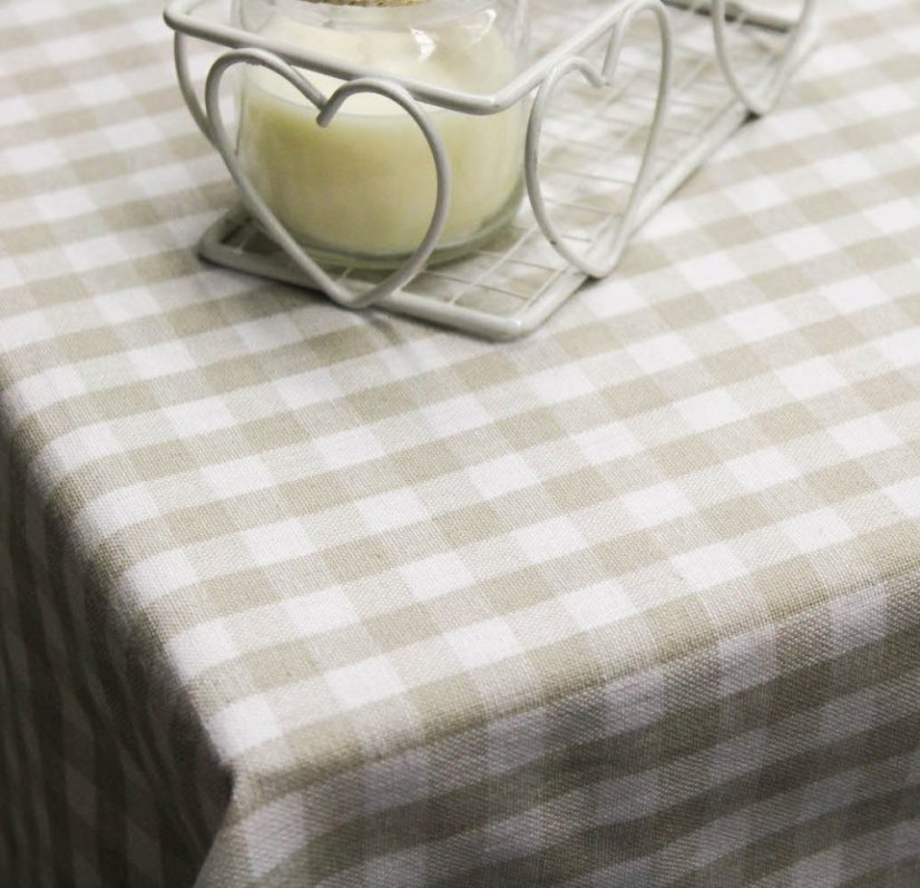 Ubrus a prostírání kanafas - šedo-béžový - Vyber rozměr: 40x40