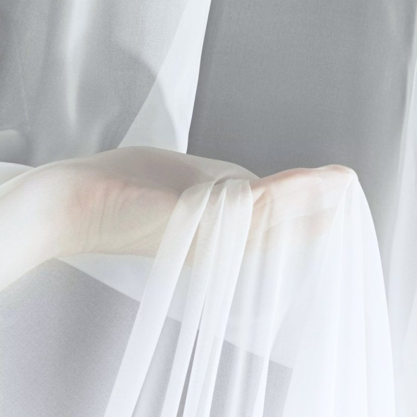Bílý voál LUX s olůvkem - Vyber výšku ↕ (cm): 160, Vyber šití: bez obšití