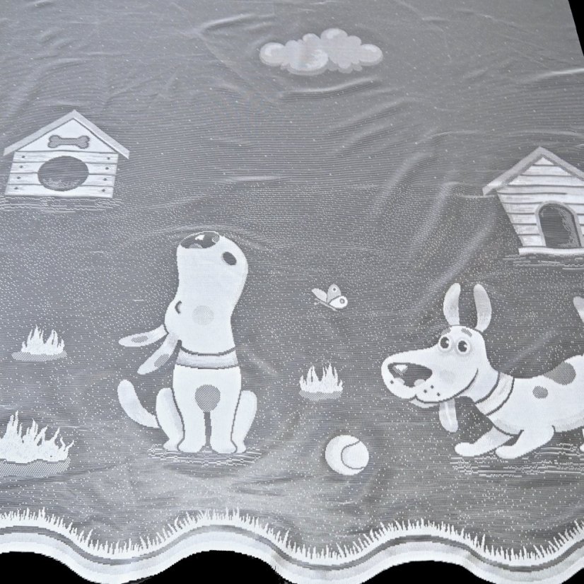 Dětská záclona Hafík - Vyber výšku ↕ (cm): 145, Vyber šití: bez obšití