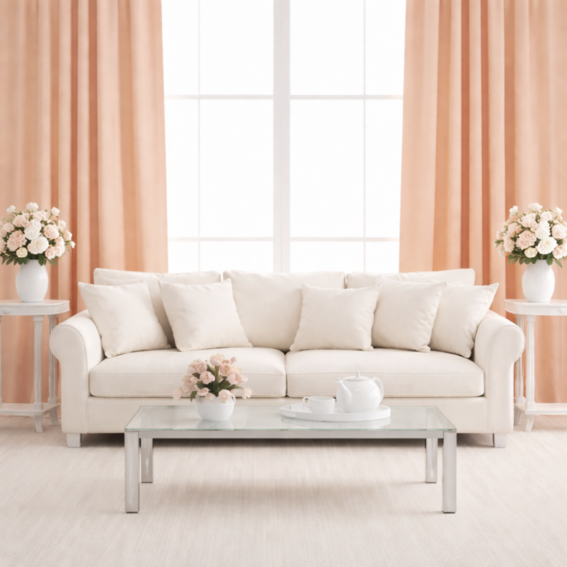 Dekorační látka Dimout - pudrová - Šíře materiálu ↔ (cm): 150, Vyber šití: bez obšití