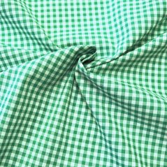 Látka Kanafas tmavě zelená - 0,5 cm káro