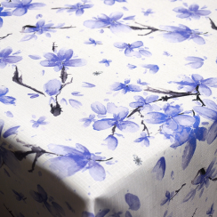 Teflonový ubrus tisk Sakura modrá