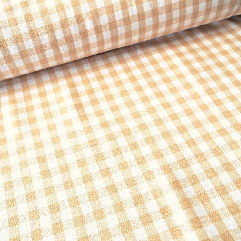 Látka Kanafas - kostka béžová - Šírka materiálu ↔ (cm): 150, Vyber šitie: bez obšití