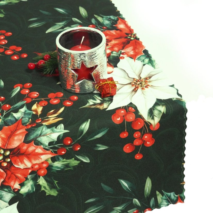 Ubrusy a běhouny Vánoční růže - zelené