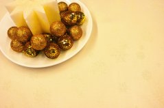 Vánoční žakárový ubrus - krémový