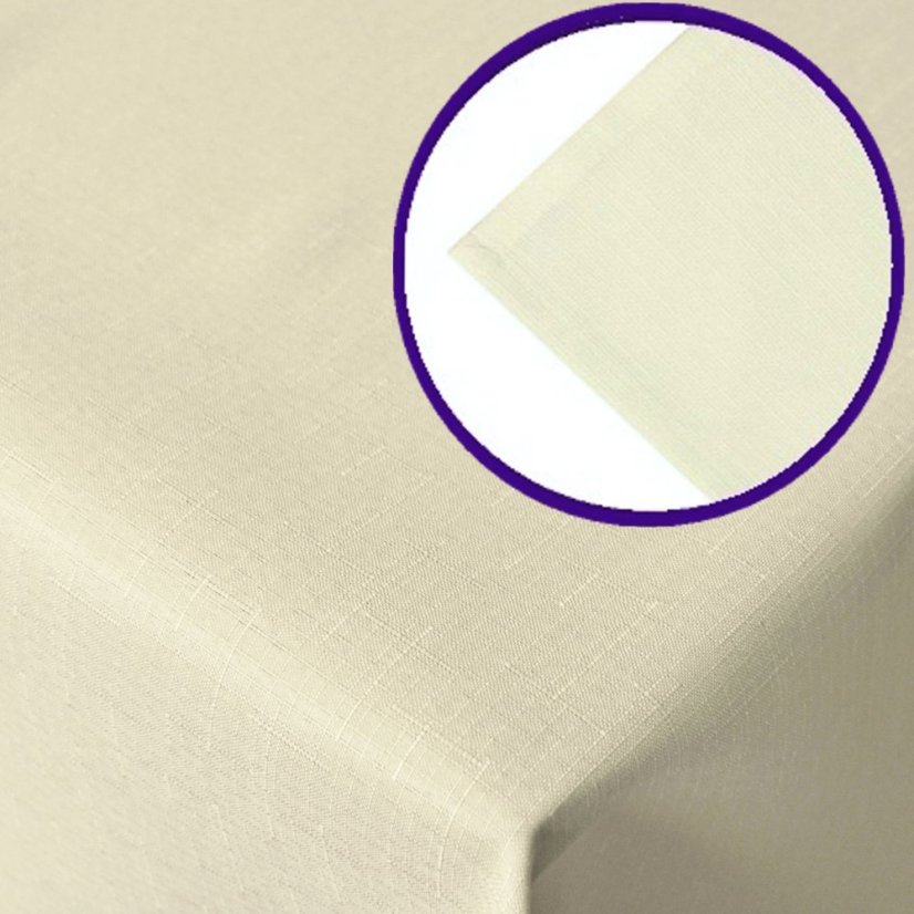 Teflónový obrus 377 smotanová STANDARD - obšitý - Vyber rozmer: 75x75