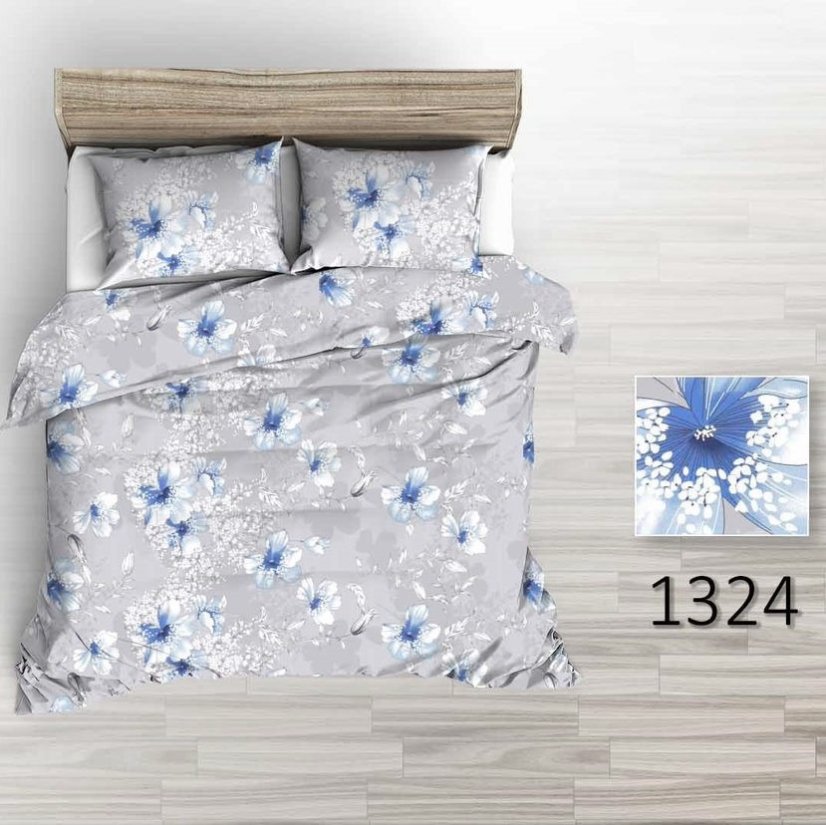 Povlečení krep Merga - modré - Rozměr povlečení: 140x200+70x90