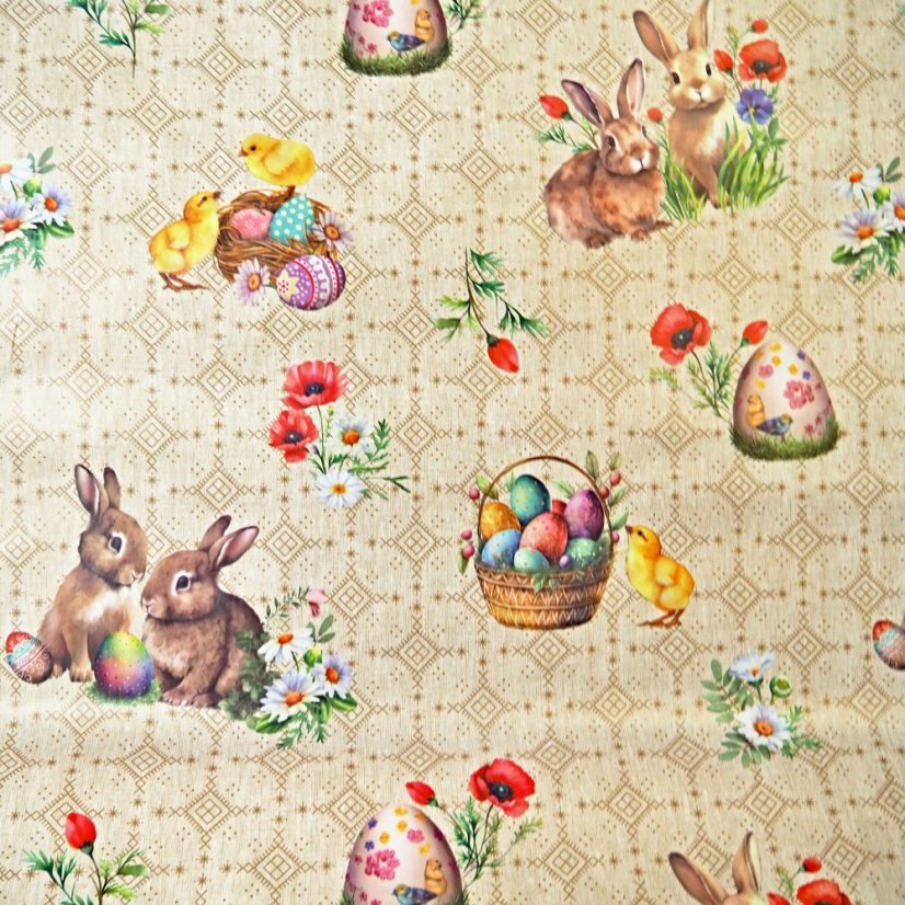 Velikonoční PVC ubrusovina - béžová