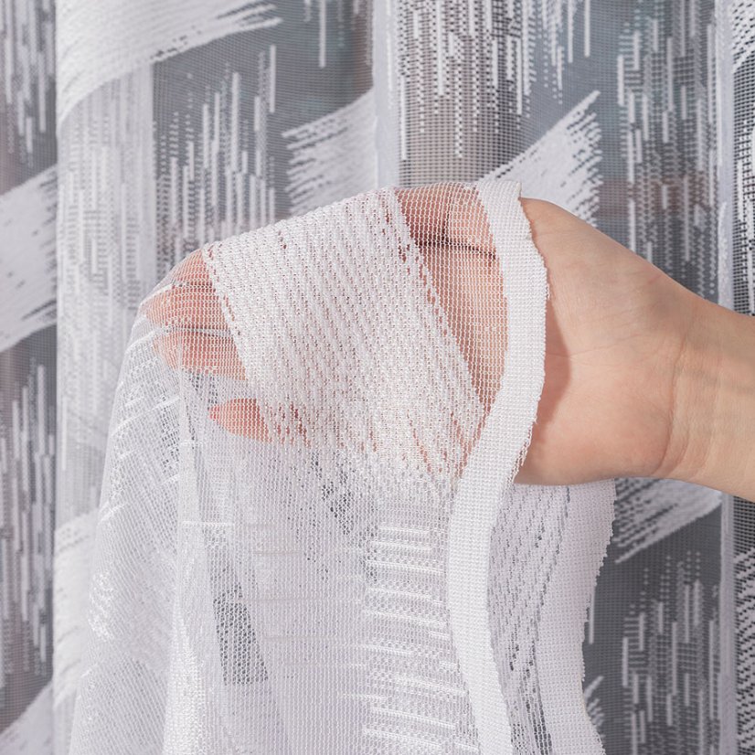 Záclona Geoza - Vyber výšku ↕ (cm): 155, Vyber šitie: bez obšití