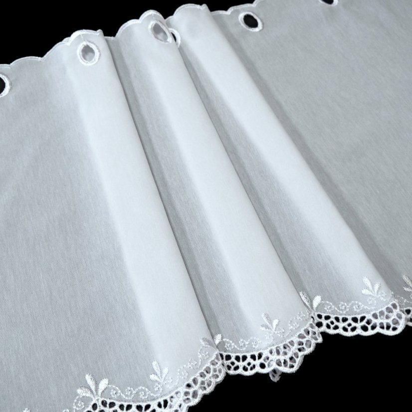 Vitrážová záclona Viola - Vyber výšku ↕ (cm): 40, Vyber šití: bez obšití