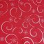 Vánoční látka na ubrusy - Vločky s vlnkou červeno/stříbrné - Šíře materiálu (cm): 160