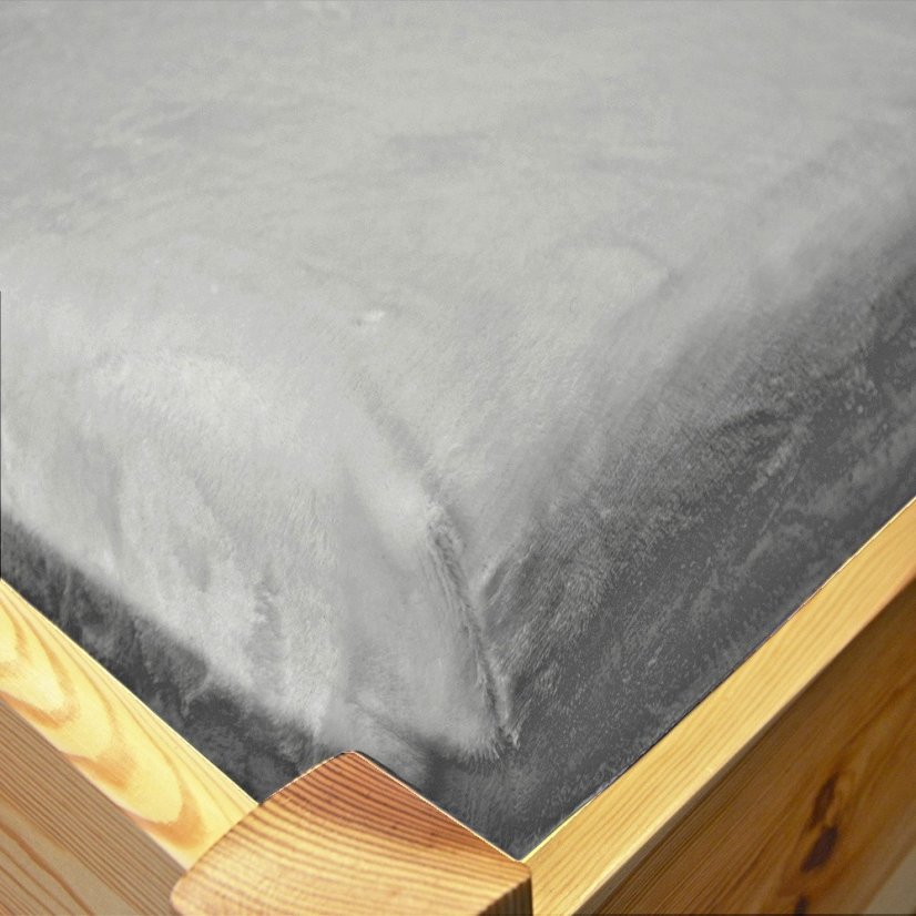 Prostěradlo z mikroflanelu - stříbrné - Rozměr prostěradla: 180x200