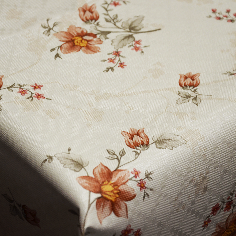 PVC ubrusovina - Fleur hnědá