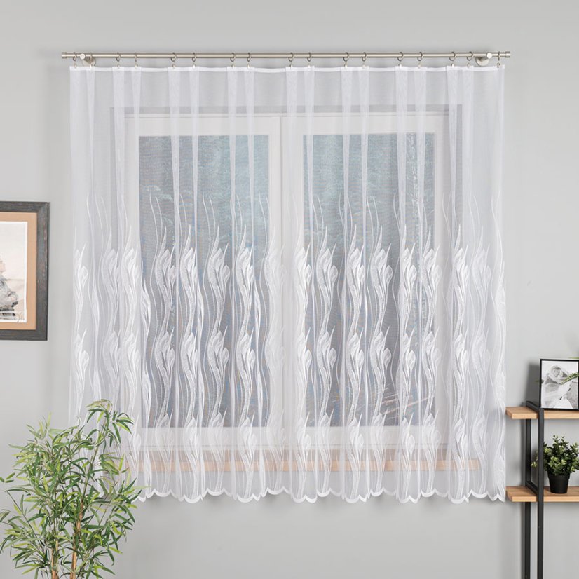 Záclona Anturie - Vyber výšku ↕ (cm): 175, Vyber šití: bez obšití