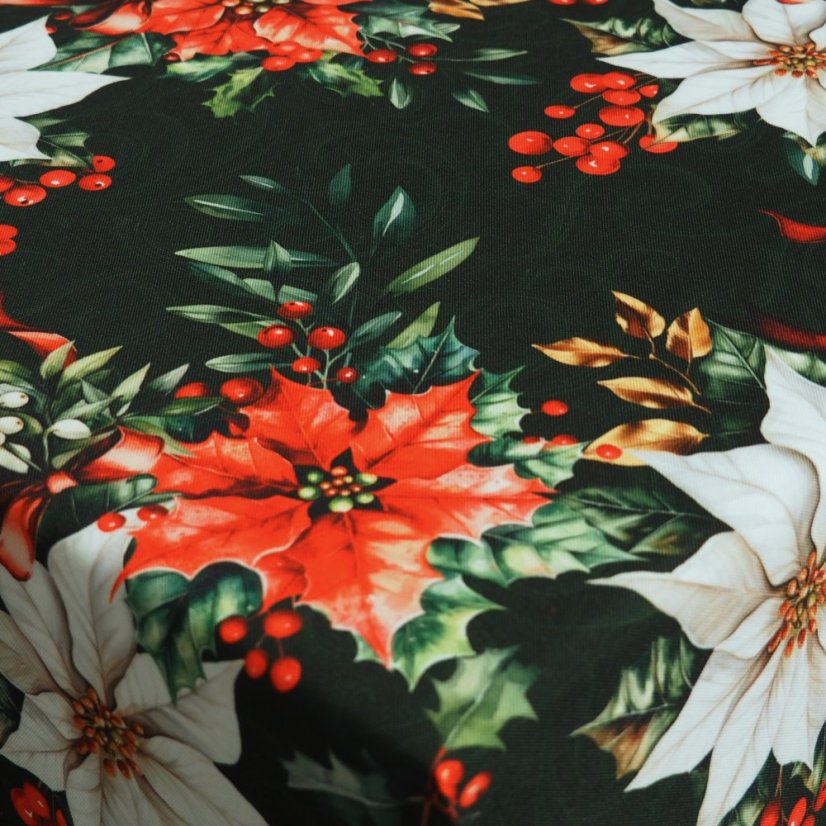 Ubrusy a běhouny Vánoční růže - zelené