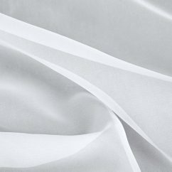 Hladký bílý voál s olůvkem - nehořlavý