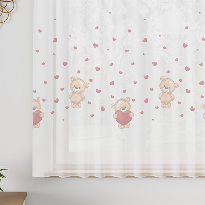 Dětský voál Medvídek - Vyber výšku ↕ (cm): 157, Vyber šití: bez obšití