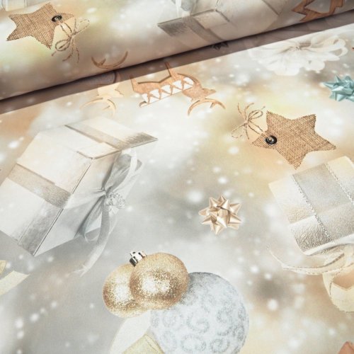 Vánoční dekorační látka SOFT 400711-101 - Šíře materiálu (cm): 150, Vyberte šití: bez obšití