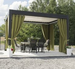 Venkovní závěs  s kroužky Gardenia - olivový