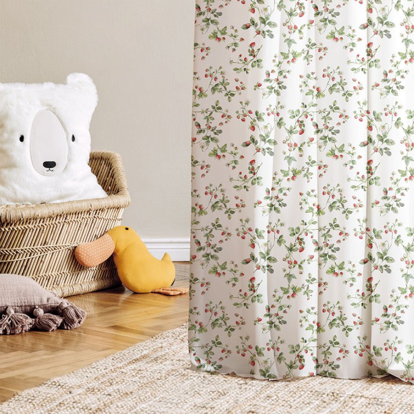 Dekoračná látka Jahody - Šírka materiálu ↔ (cm): 160, Vyber šitie: bez obšití