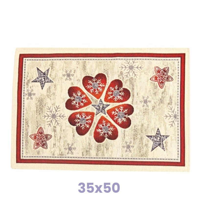 Vánoční gobelínové prostírky - Vánoční srdce - Vyber rozměr: 35x50