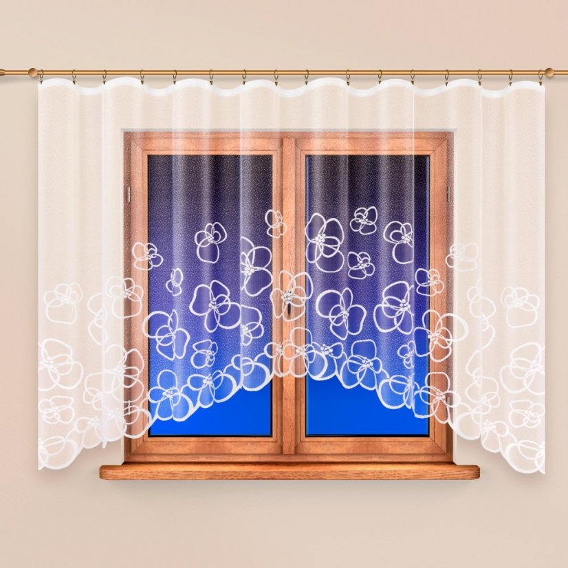 Kusová záclona Baldana - Vrchní okraj: Bez řasící pásky, Vyber rozměr záclony  ↕VxŠ ↔ (cm): 140x300