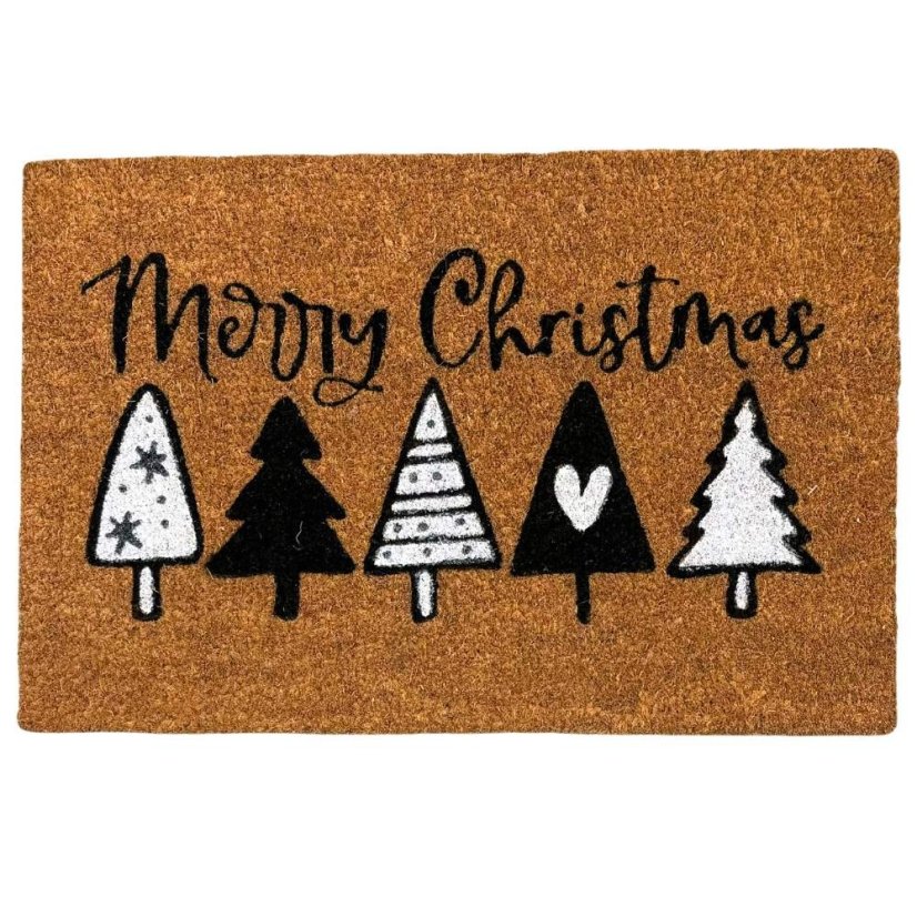 Vánoční rohožka z kokosových vláken - Stromečky