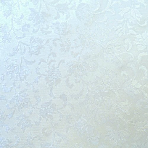 PVC obrusovina - Damask biely - kvety
