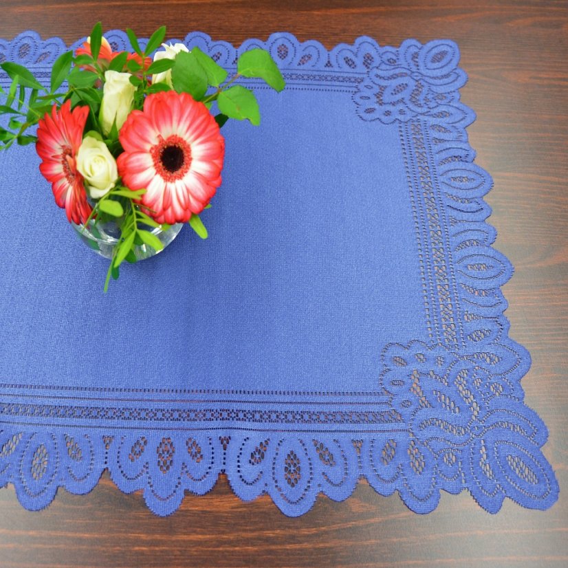 Krajkový ubrus - modrý - Vyber rozmer: 40x80