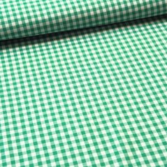 Látka Kanafas tmavě zelená - 0,5 cm káro