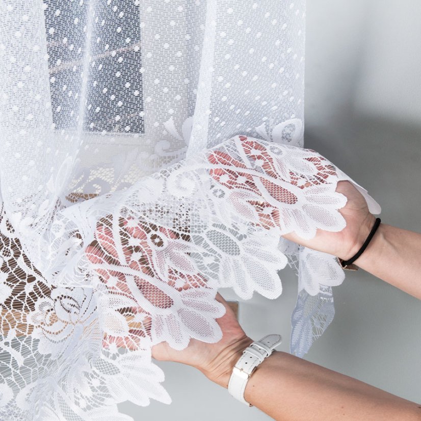 Kusová záclona Demira - Vrchný okraj: Bez riasiacej pásky, Vyber rozmer záclony ↕VxŠ ↔ (cm): 80x250